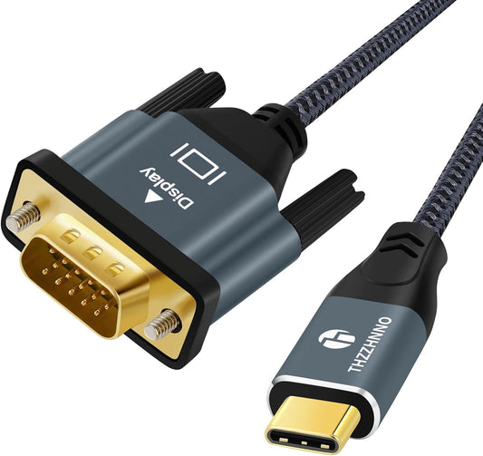 Thzzhnno 3.3FT, 1080P@60Hz USB C to VGA Cable USB Type C to VGA Conversion for Laptops, Mobile Phones, Tablets