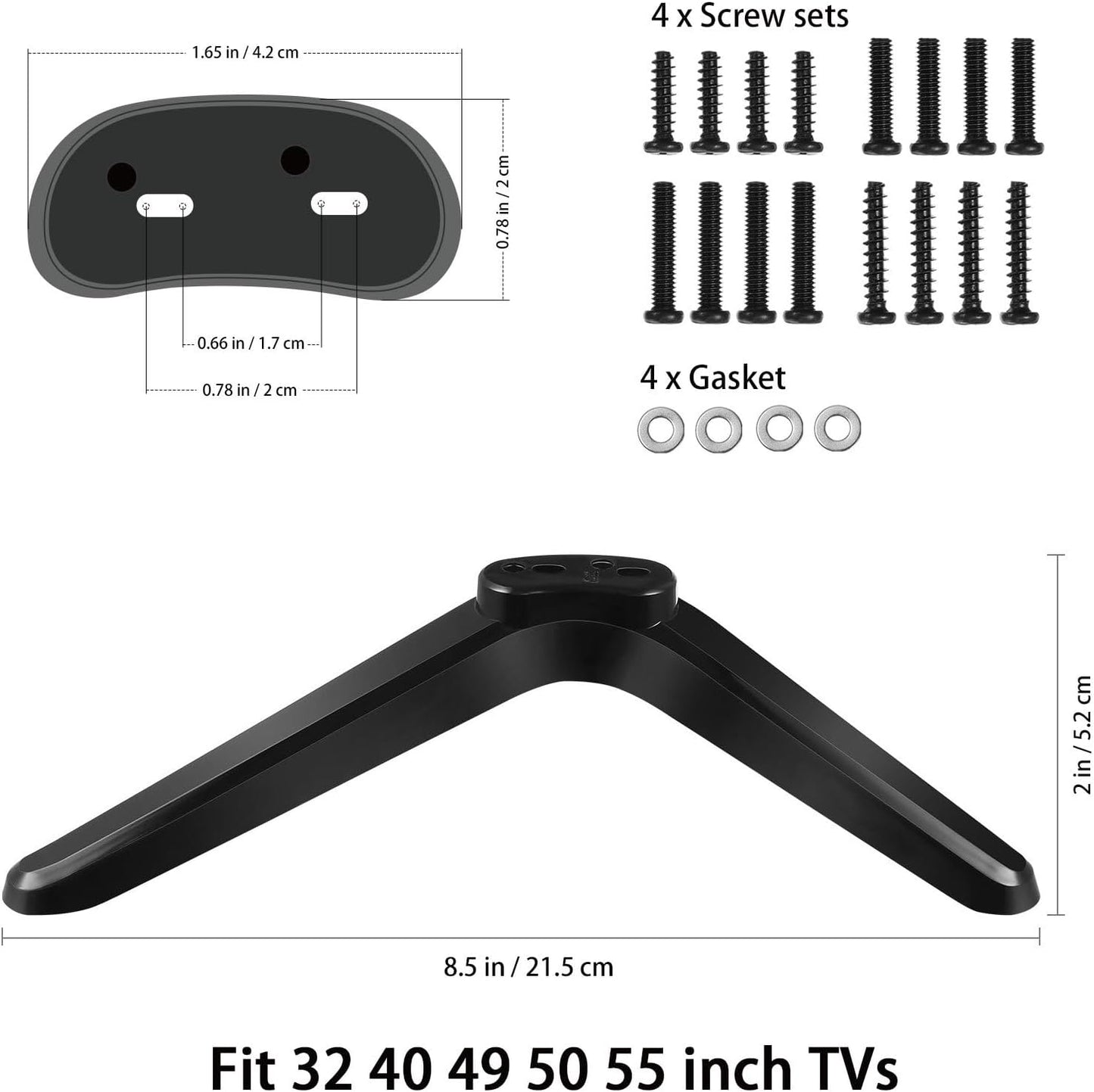 Luxshiny 32-55 Inch Universal Tv Mount Stand Tabletop Bracket with Screws Stable Tv Holder Legs for Tvs Easy