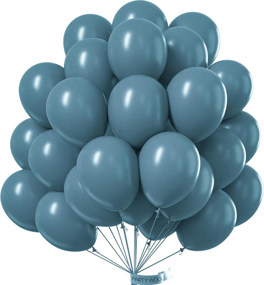 PartyWoo Slate Blue Balloons - 50pcs 12 Inch Navy & Dusty Blue for Weddings, Baby Showers & Birthdays