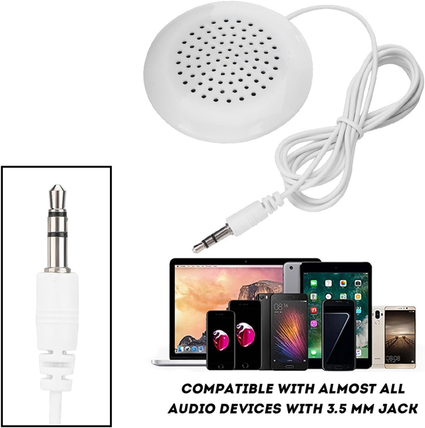 Luatoxry 3.5mm 2.4x0.6in 39in MP3, MP4, Pillow Speaker, Jack Pillow Speakers for Sleeping, Mini Under Pillows Music