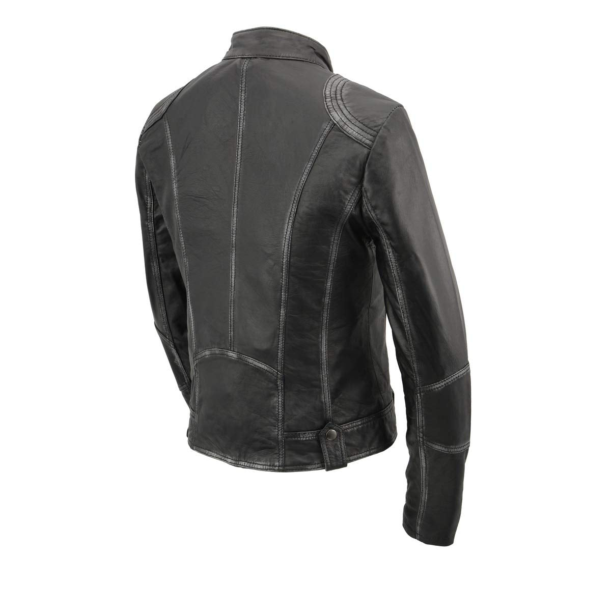 Milwaukee Leather SFL2830 Women's Black Sheepskin Scuba Style Fashion Leather Jacket - Large