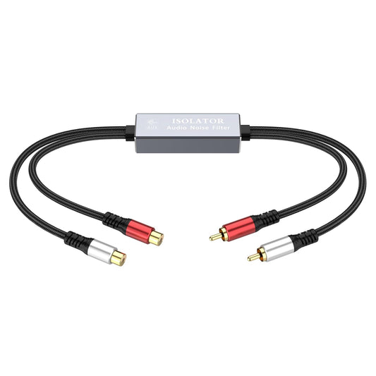 TEKERA RCA Ground Loop Isolator - Audio Filter with Dual Channel, Amplifier Noise Filter for Car Audio/Home Stereo