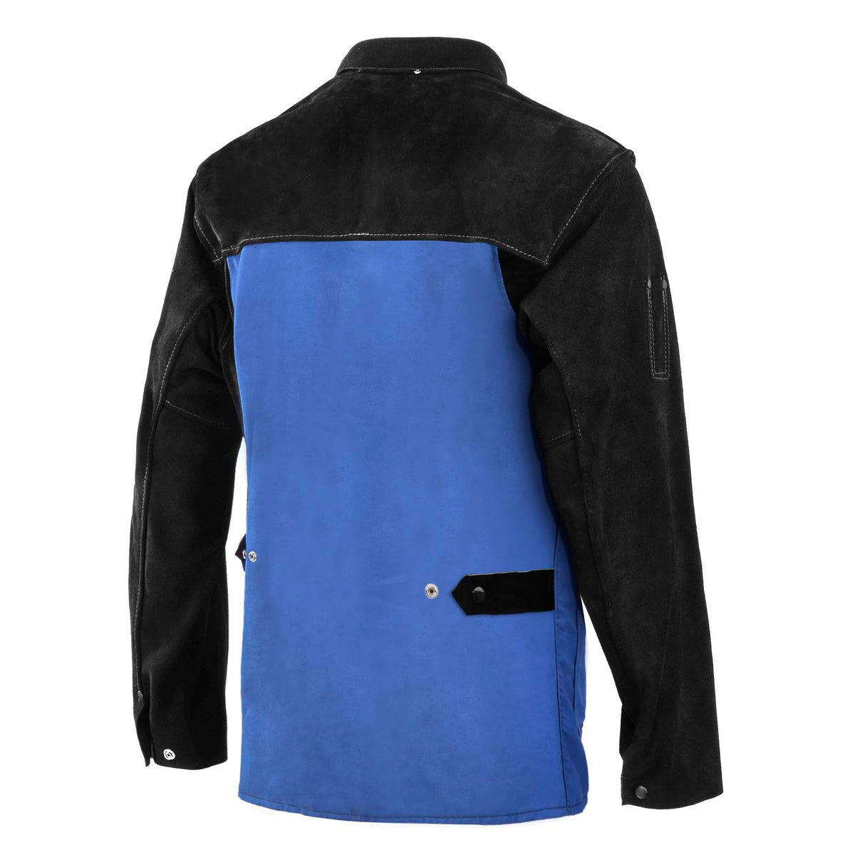 QeeLink Welding Jacket Split Leather Sleeves | Premium Flame Resistant Cotton Body Hybrid Welder Jackets Clothes, 2XL