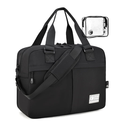 BAGZY 40x30x15cm Personal Item Travel Bag 16x12x6 Under-seat Carry on Bags for Airplanes 20L Expandable 30L Lightweight Duffle Bag Weekender Bags with Wet Pocket for Gym Overnight Hospital Black