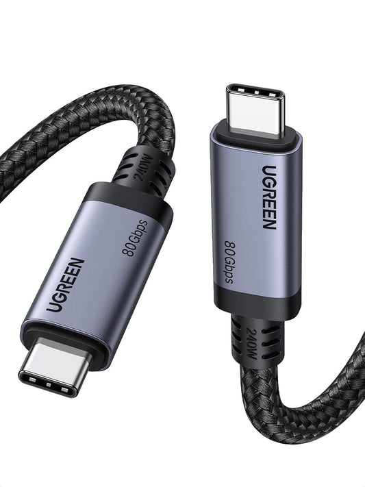 240W USB4 Gen4 80Gbps 17K 8K 4K PD3.1 4/3, 17/16/15, 3.3FT UGREEN USB C to USB C Cable Premium Dual Triple Display