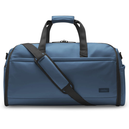 Halfday Convertible 2-in-1 Vegan Leather Premium Garment Duffel Weekender Bag 45L (Carry-on, Wrinkle-Free Travel, Hanging Suit Compartment, Shoe Pockets, Trolley Sleeve), Ocean