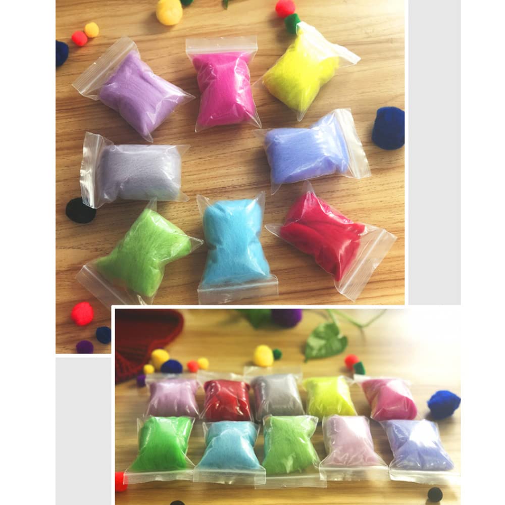 Needle Felt Wool-25 Colors Wool Fibre Roving for DIY Felting Wool Projects 3g/Color
