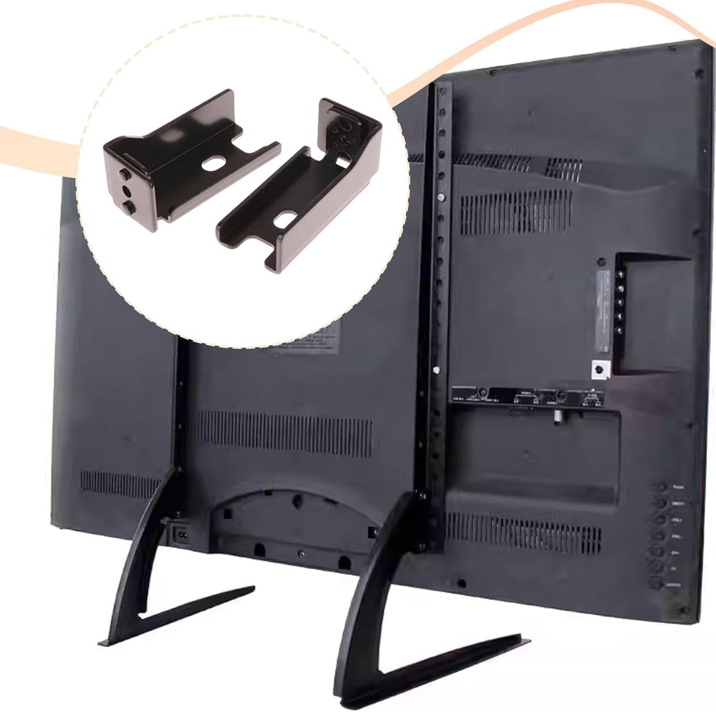 LeeQinersw TV Stand Metal Replacement Base Brackets Mounting Kit Stable Support Easy Installation Cart Suitable