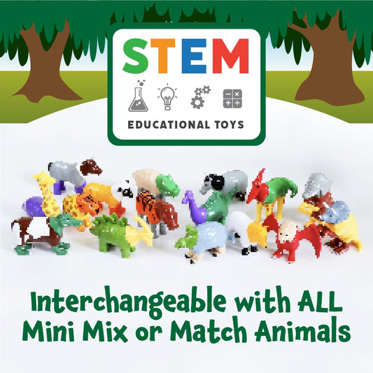 Popular Playthings Magnetic Animals for Toddlers 1-3, Mini Mix or Match Animal Toys, Set of 7 Gift for Kids - Forest Animals with Pop-up Playmat