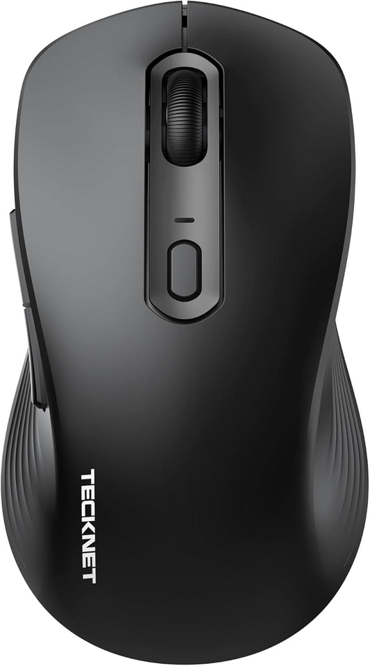 TECKNET BT1 BT2 4800 Bluetooth Mouse, [ USB + + ] Wireless Mouse for Laptop, Silent Click, Ergonomic Design, DPI
