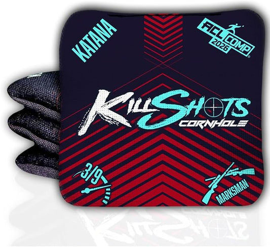 Killshots Cornhole | Katana Series | Limited Edition | ACL Certified Cornhole Bags | Premium Quality | Dual-Speed | Durable & Weather Resistant | Set of 4 Bags
