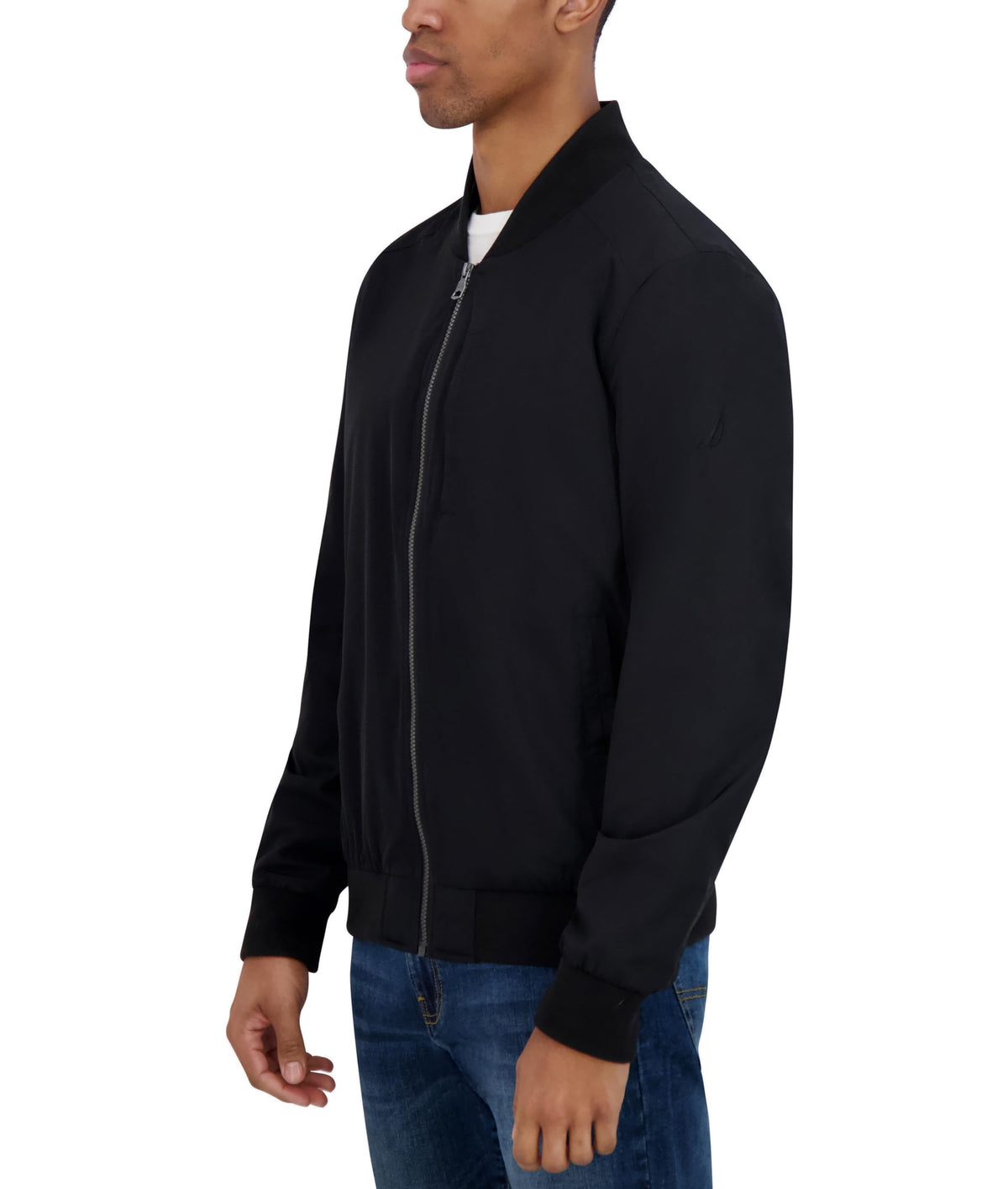 Nautica Men's Lightweight Bomber Jacket – Wind & Water-Resistant, Jet Black, Regular, X-Large