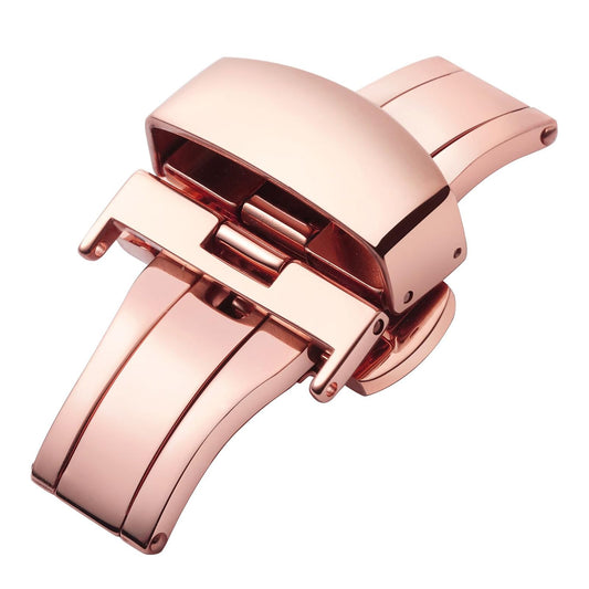 BINLUN Stainless Steel Deployment Clasp Replacement Watch Clasp Buckle for Leather Watch Bands Straps in Gold,Rose Gold,Silver,Black(12mm,14mm,16mm,18mm,20mm,22mm)