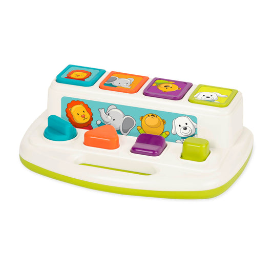 Battat – Cause – and – Effect Toy – Developmental Toy with Buttons & Colors – Color Sorting Animal Toys – for Kids, Toddlers, Babies – 18+ Months – Pop – Up Pals
