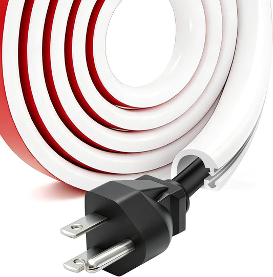 YESSZ (White-1 118inch) Self-Adhesive Silicone Cable Hider, Flexible Wire Cover Cable Raceway for Wires, Wall Mount TV