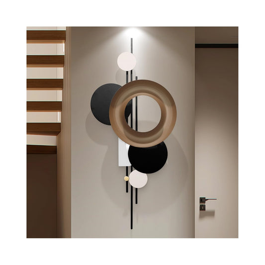 HEBOIX Modern Geometric Large Metal Wall Art 3D Wall Sculptures Handmade Wall Hanging Wall Decoration for Living Room/Dinning Room/Bedroom/Entryway/Kitchen/Office