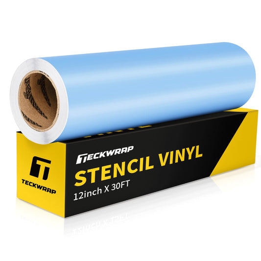 TECKWRAP Blue Stencil Vinyl - Blue Stencil Film for Craft Cutter - Removable Vinyl Stencil Paper - Easy to use, No Residue, Multi-Purpose (12” x 30FT)