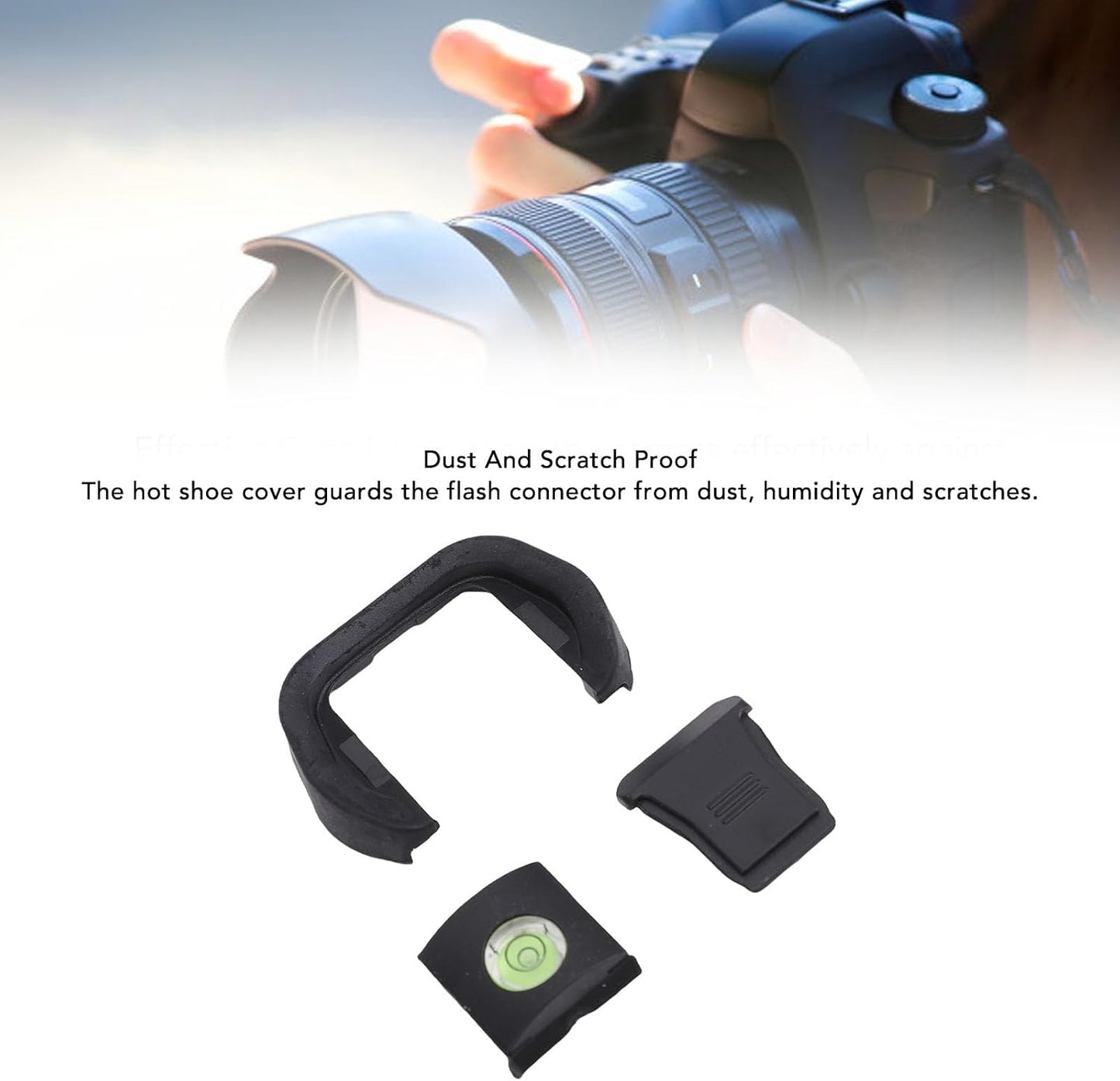 Yunir R5 R6 Camera Eye Cup, Hot Shoe Cover with Bubble Level Kit, Viewfinder Protector for Camera Accessories