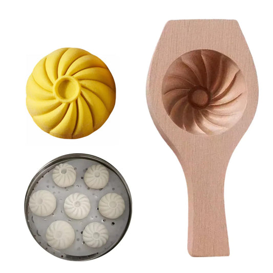 Bnrkmeb Wooden Bao Bun Maker,Baozi Maker Machine,Wooden Steam Bun Mold,This Kitchen Appliances And Gadgets Is the Best Gift for Asian Food Enthusiasts And Dumpling Maker (Steamed Bun A)