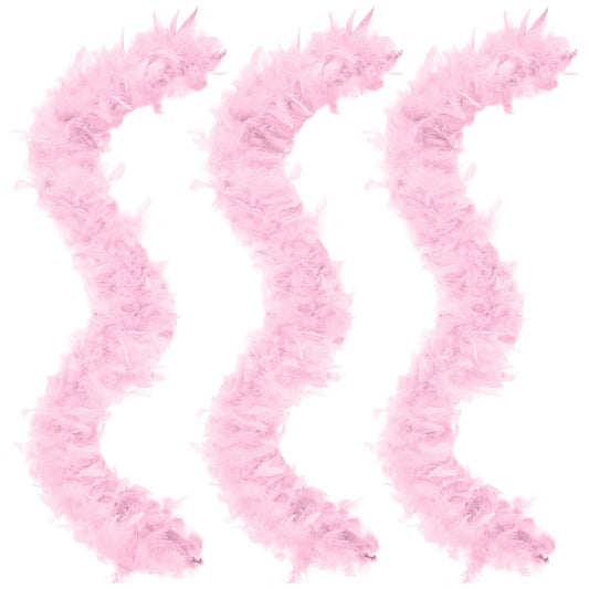 MehelloFeather Feather Boa 1.64Yards Turkey Feather Boa 30g for DIY Craft Wedding Party Halloween Costume Decoration(Pink)