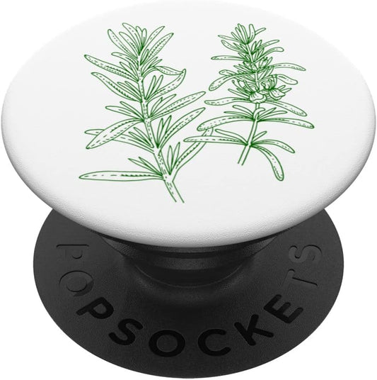 Big Herbs Line Graphic Rosemary Rosemary Herbs Plant Retro Vintage for Gardener - Rosemary PopSockets Swappable PopGrip