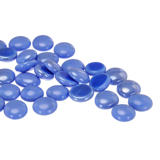 MECCANIXITY Glass Beads,36pcs Flat Glass Gemstone Light Blue 0.44lbs (0.67-0.87") Glass Marbles Pebbles for Vase Fillers Aquarium Decor DIY Craft