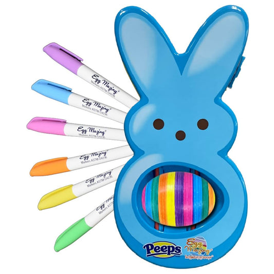 Eggmazing Egg Decorator - Peeps Bunny - Arts and Craft Set Includes 6 Colorful Quick Drying, Non-Toxic Markers (Blue), Ages 3 and Up