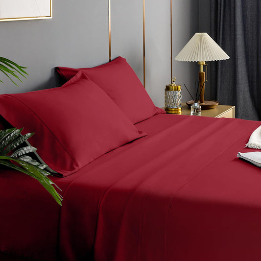 ILVOE Queen Size Sheet Set 4 Pieces, Breathable and Soft Queen Bed Sheets Set, Brushed Microfiber Sheets with Deep Pockets, Easy Care, Black