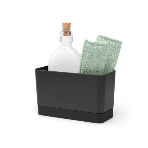 Brabantia Sink Organiser (Dark Gray) Non-Slip, Non-Scratch Kitchen Countertop Storage Caddy for Dish Brush, Soap, Cloths