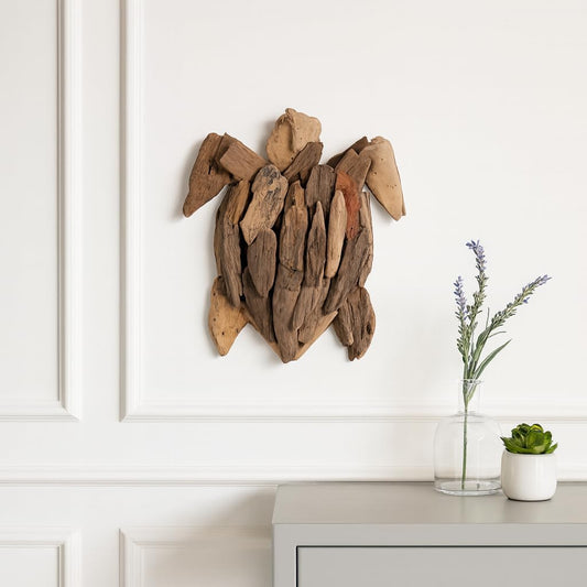 Decorative Driftwood Art Sculpture for Home, Bathroom and Office Decor - Sculptural Ornaments Accent for Room and Living Room Styling - Modern Figurine for Coffee Table or Shelf Display - 12", Brown