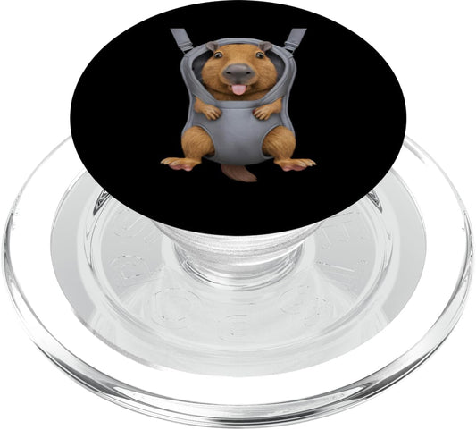 Capybaras Animal Lover PS Funny Capybaras In A Baby Carrier. Animal Lover PopSockets PopGrip for MagSafe