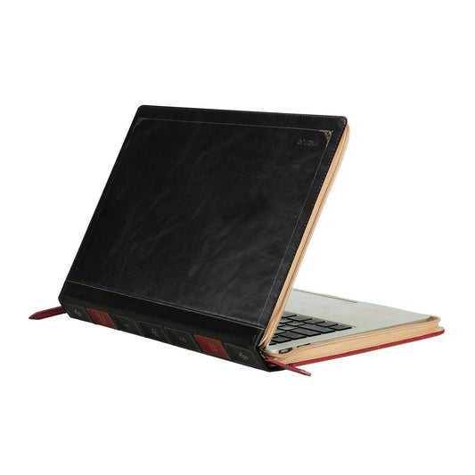 MOSISO Compatible with MacBook Air 15 inch 2026-2023 M5 M4 M3 M2/Pro 15 inch Case A1990 A1707 2019-2016, PU Leather Laptop Sleeve Vintage Retro Zippered Portfolio Protective Case Cover, Black