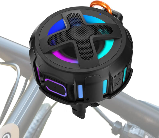 XLEADER V5.4, IPX7 Navigation,10W 15-24H Upgraded, Pro Bike Speaker, with Pro Handlebar Mount, Bluetooth Waterproof