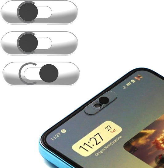 3 Packs Ultra-Thin Transparent Front Camera Cover, Webcam Privacy Protector Slide for Smartphones, Compatible