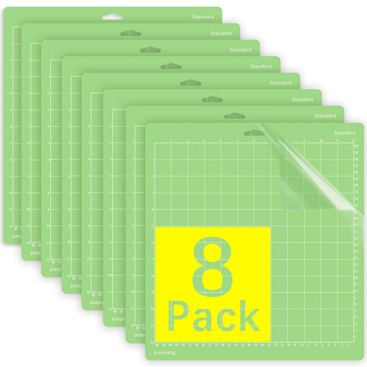 Gwybkq Cutting Mat, Compatible With Cricut Maker 4/Explore One/Air - 8 Pack 12"x12" Standard Grip Cutting Mats for Crafts, DIY Gift,Adhesive Sticky Non-Slip Durable Mat Replacement Accessories