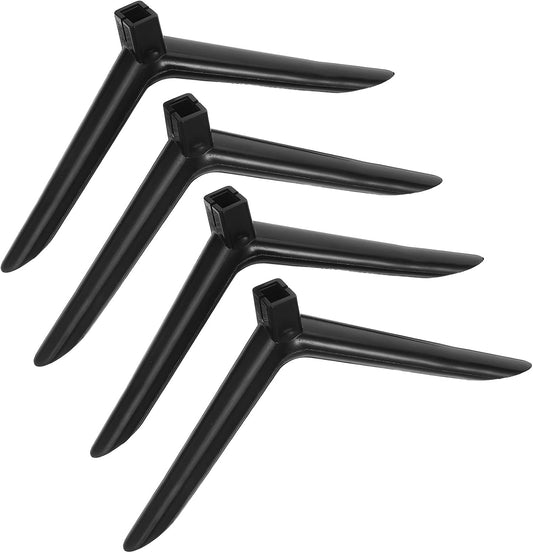 TOBBOMEY 4pcs Plastic Tv Stand Base with Screws Replacement Tabletop Tv Stand Brackets Stable Plastic Desktop Monitor