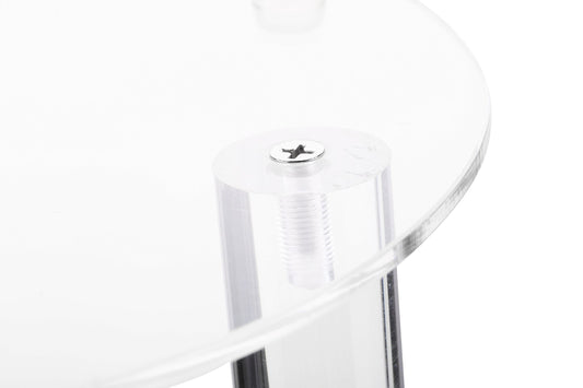 Jusalpha 3 Tier Large Acrylic Glass Round Wedding Cake Stand, Food Display Stand, Cupcake Stand, Dessert Display Platter WCS02 (3 tier with base tier)