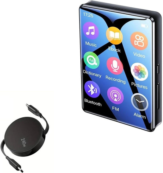 BoxWave MP3 (240W), 240W Cable Compatible with Majority Player with Bluetooth - PD miniSync Retractable PD Portable USB