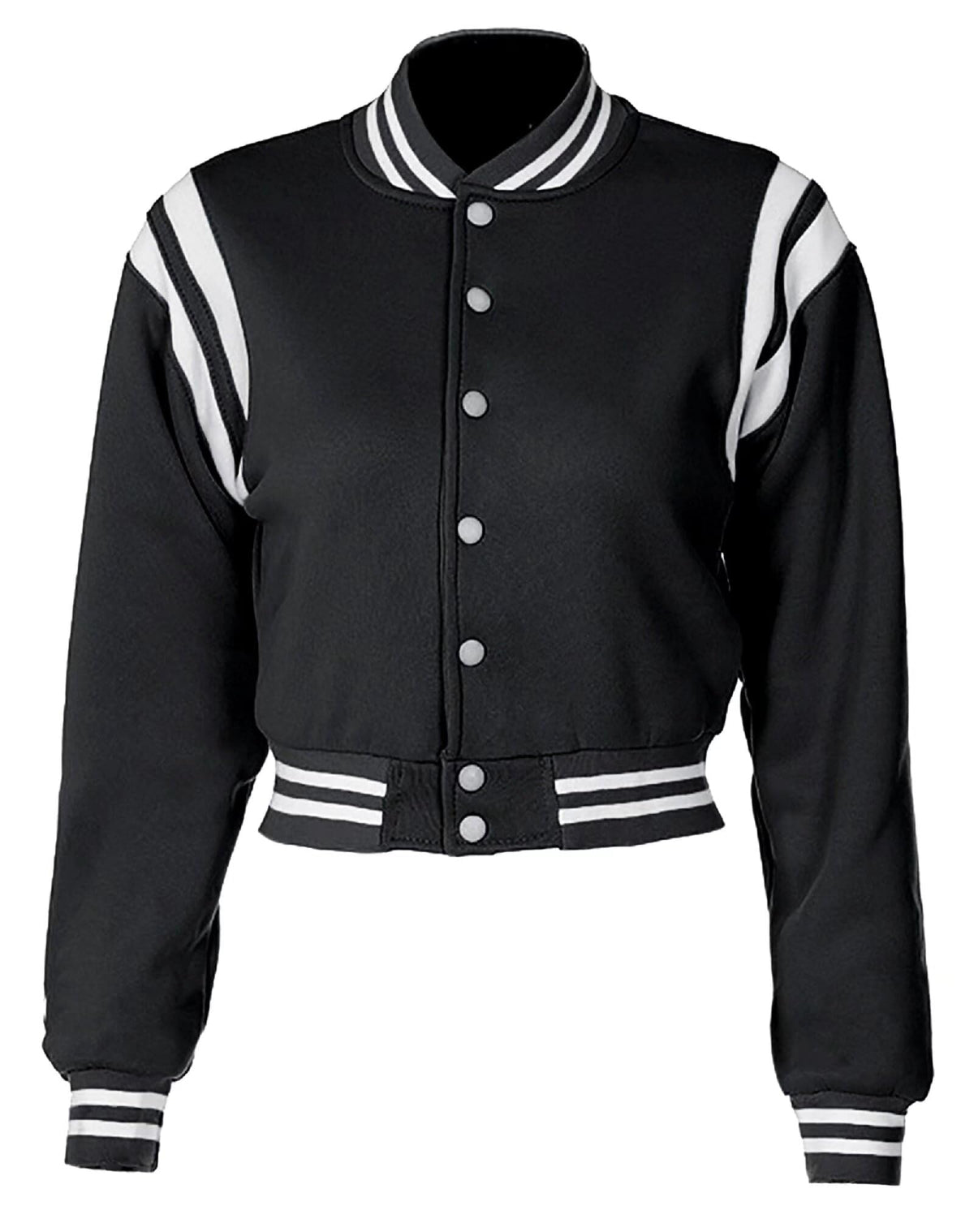 babyhealthy Women Cropped Varsity Jacket Retro Baseball Jacket Bomber Coat