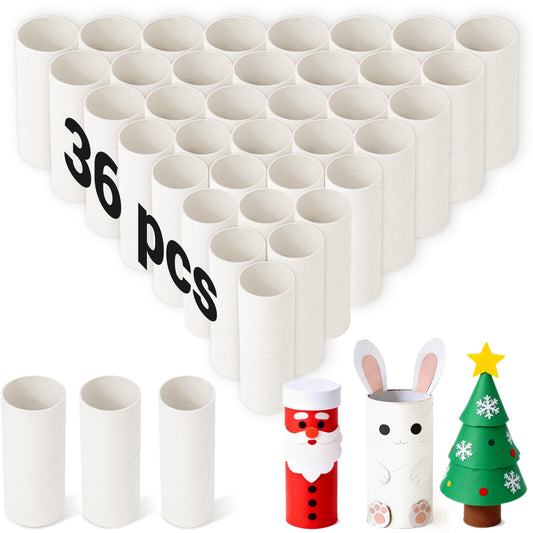 Czoynife White Cardboard Tubes for Crafts, 36Pack, Bulk Paper Rolls for Kids DIY, Classroom Art Supplies, Holiday Decor (1.38x3.98, 1.57x3.98,1.69x3.98)