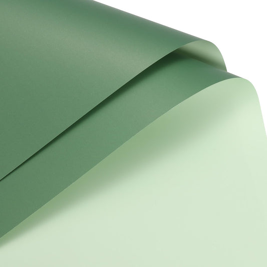 MECCANIXITY 20 Pcs Double Sided Color Flower Wrapping Paper Grey Green+Turquoise 22.8"x22.8" Waterproof for Florist Bouquet Supplies, DIY Crafts, Gift Box Packaging