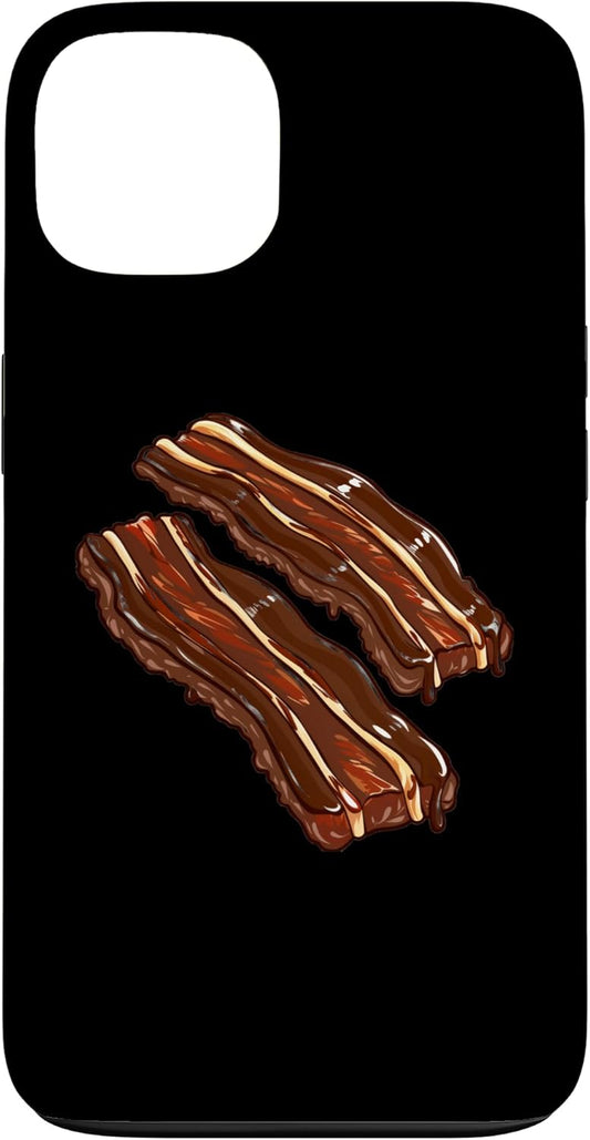 Chocolate Covered Bacon American Food Designs 13 Chocolate Covered Bacon With A Cartoon Style Case for iPhone