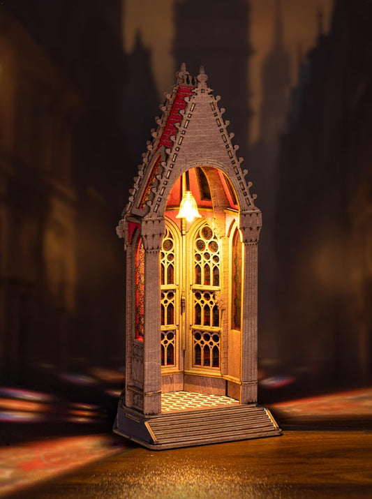 Rowood 3D Puzzle,Gothic Architecture Buiding Set Wooden Model Kits for Adults,DIY Adult Craft Kits with LED,Chirstmas Birthday Gift-Geometric Cathedral