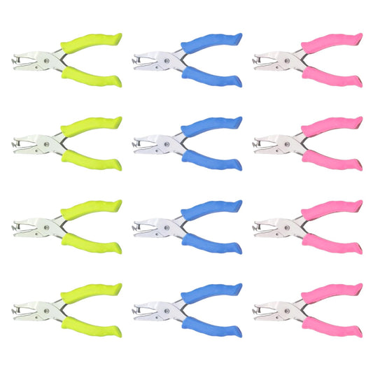 Hyuetrsa 12 Pcs Single Hole Puncher, 1/4 Inch Metal Handheld Hole Punch with Soft Grip, Circle Shape Single Hole Puncher for Craft Paper Labels Greeting Cards Notebook(Multicolor)