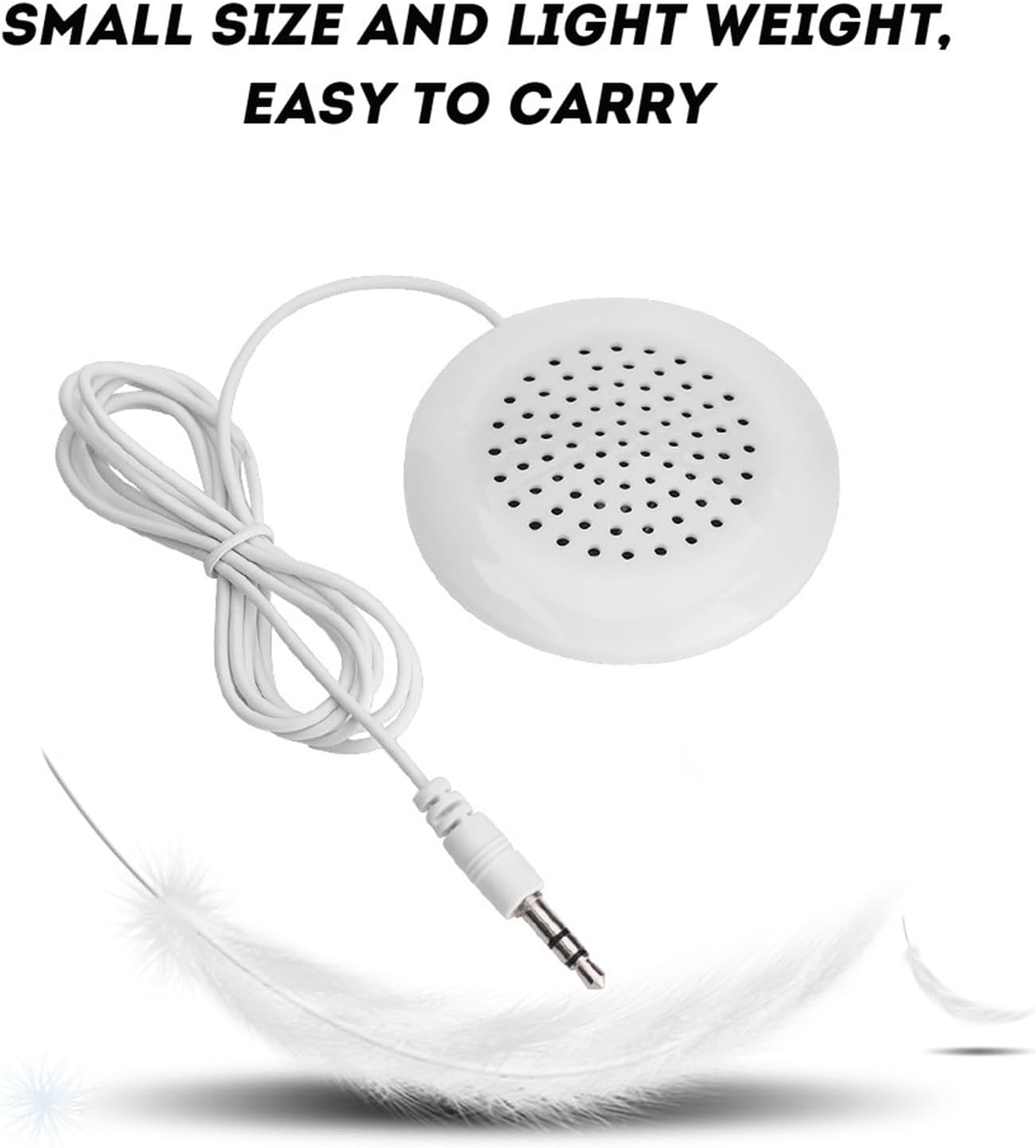 WQAPVHBG 3.5mm 2.4in 0.6in Mp3, Mp4, Portable DIY Pillow Speaker, White Mini Stereo Speaker, Mini Portable Line