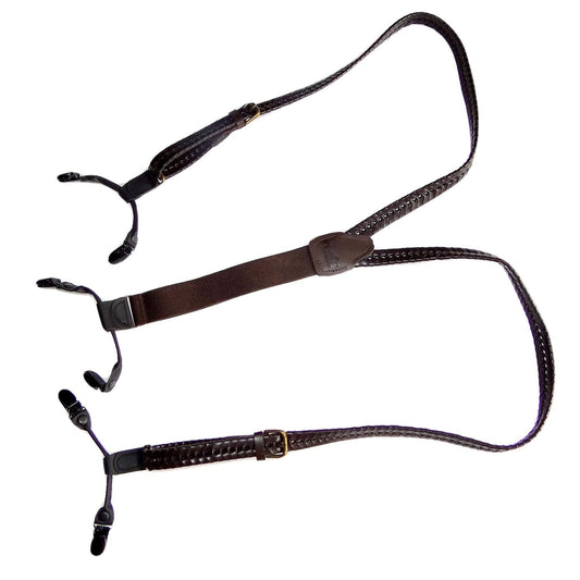 Holdup Leather Suspenders for Men(Brown Braid)