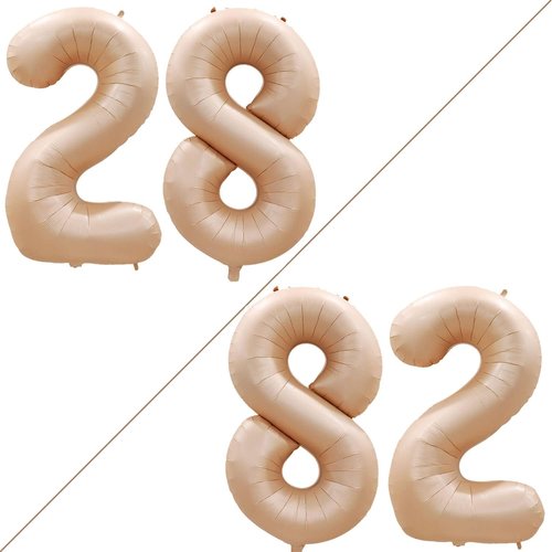 GOER Jumbo 42-Inch Number 28 Balloons - Caramel Foil Helium Decorations for 28th Birthday Party