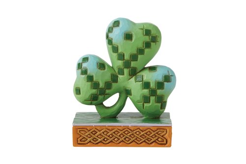 Enesco Jim Shore Heartwood Creek Irish Knot Shamrock Miniature Figurine, 3.5 Inch, Multicolor