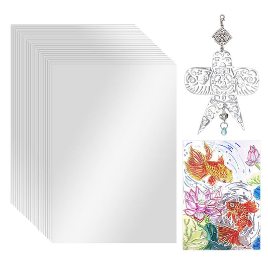 OLYCRAFT 30 Sheets Aluminum Metal Crafts 11.8x7.9 Inch Double-Sided Silver Art Metal Foil Sheets 0.1mm Thick Tinfoil Flashing Metals Sheet for Painting Engraving and Embossing Art Project DIY Crafts