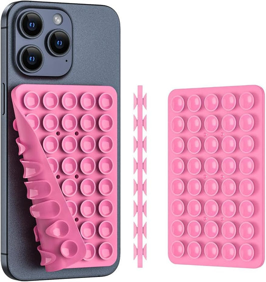CMZZ Double Sided Silicone Suction Phone Holder Mount, Silicon Accessory for iPhone and Android, Hands-Free Mirror